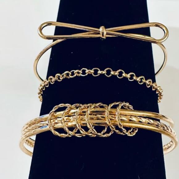 Gold Stack of 3 Bracelets - Picture 1 of 1